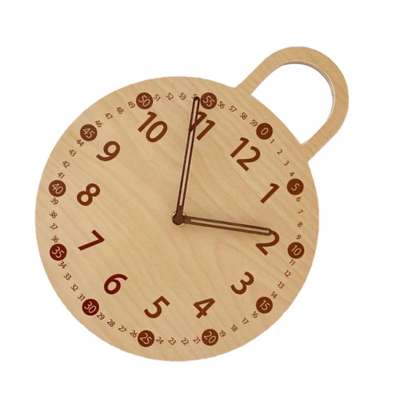Wall Clock 10 Inch Round Silent Decorative Battery Operated Wooden
