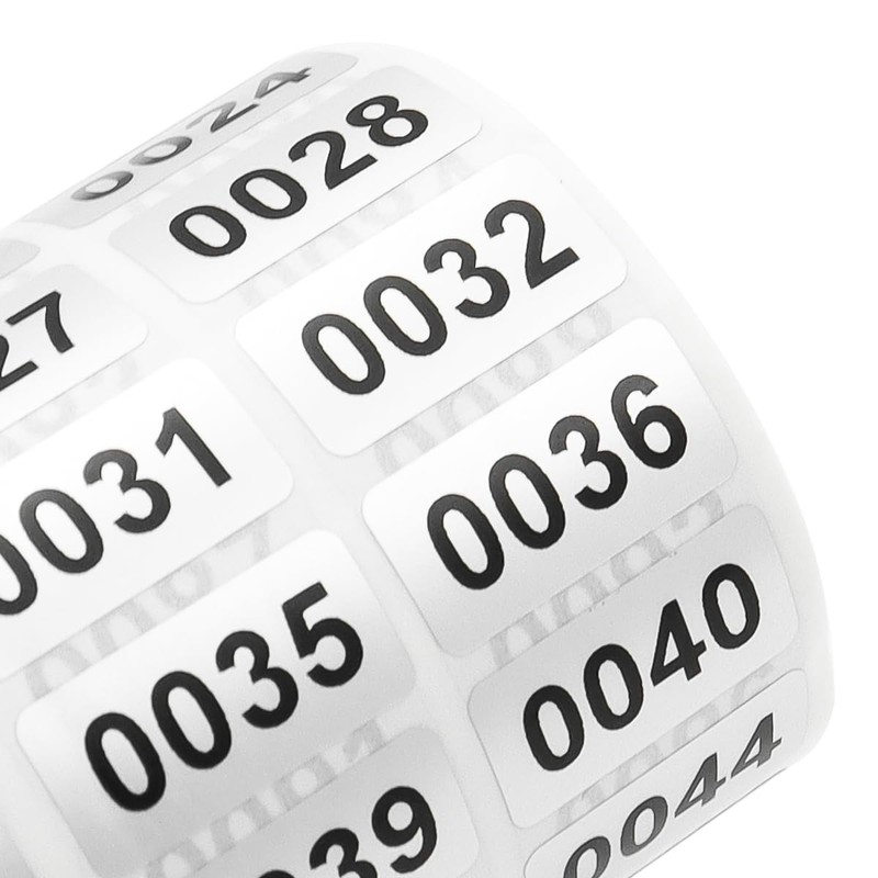 Namvo Number Label Stickers 0001-2000 Waterproof Inventory Management Labels