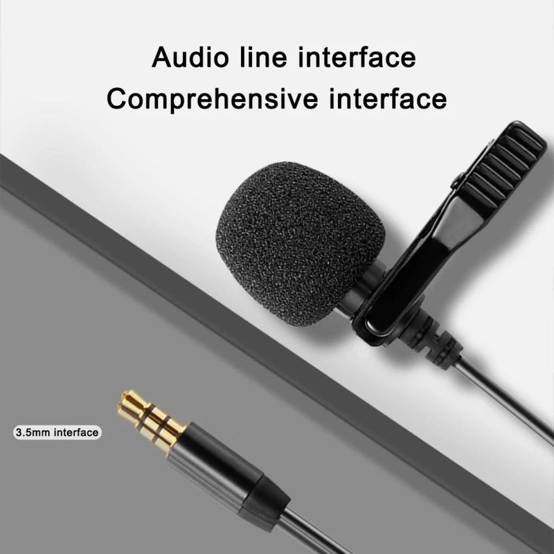 Clip-on Professional Microphone, Omnidirectional Condenser for Recording Interview, Studio, Video,