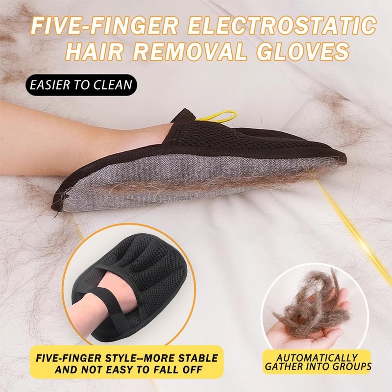 Static Dual Size Pet Fur Remover Gloves Washable for Cat