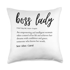 Cute Name Carol Empowerment Daughter Women Gag Novelty Boss Lady Definition Carol Wife Girl Business Throw Pillow, 18x18, Multicolor