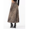 RSBFK Womens Elegant Leopard Print Skirt Midi Long Length Silk