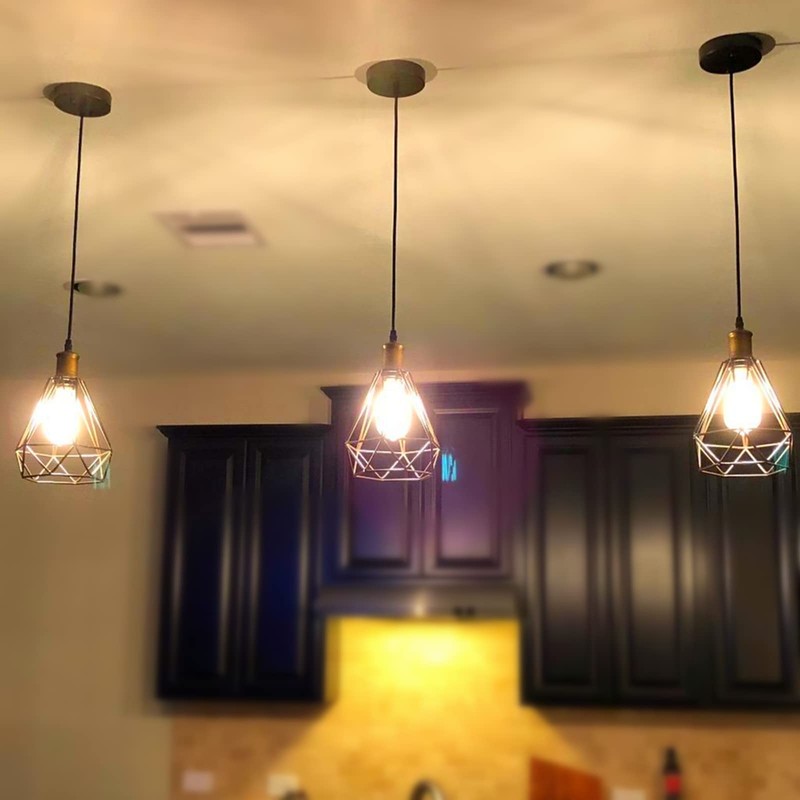 Metal Ceiling Rose Black Pendant Light Kits 12CM Flat Top