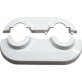 10 Plastic Double Rosettes - Made in Germany | with the ingenious click closure, easy installation, axle dimension 35 mm and 50 mm for pipes 12, 15, 16, 18 to 22 mm pipe cladding, pipe sleeves, cover