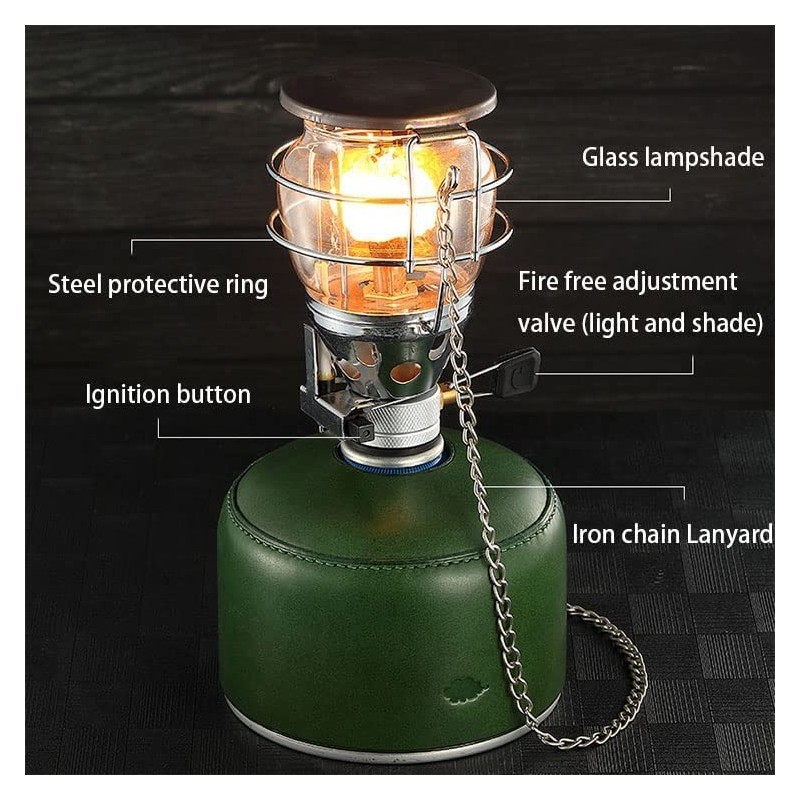 Campingmoon Camping Gas Lantern Portable Gas Lamp Piezo Ignition with