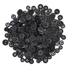 celloexpress Tiny Black - Mixed Tiny Sizes of Various Tiny Black Buttons for Sewing and Crafting - Pack of 25g