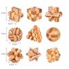 WishesMar 9 Pcs Wooden Brain Teaser Puzzles Set Logic Mind
