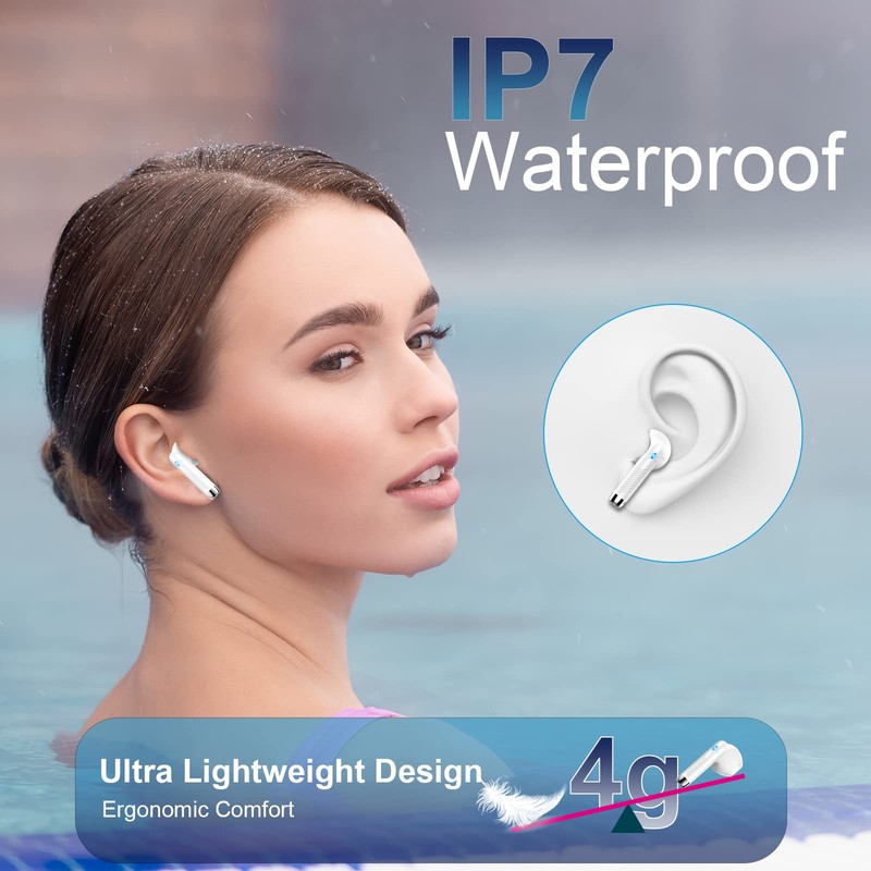 Wireless Earbuds, Bluetooth Headphones 5.3 Hi-Fi Stereo, 40H Wireless Earphones