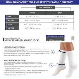 Champion Men's Compression Socks, 15-20 mmHg, Athletic Fit Crew Length Mid-Calf Cushion Foot Sport Socks, Black, Small