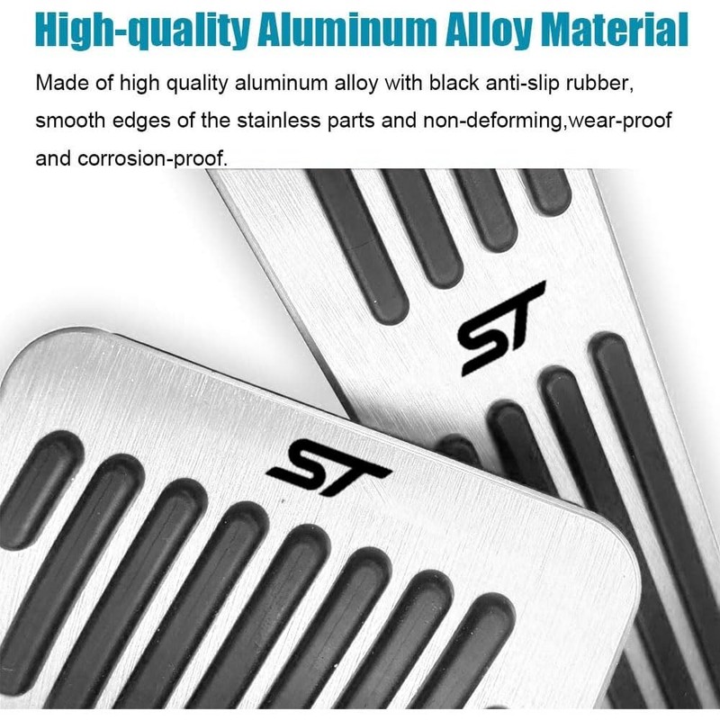 LEXLEY 2PCS Anti-Slip Aluminum Brake Gas Pedal Pads,Auto No Drilling