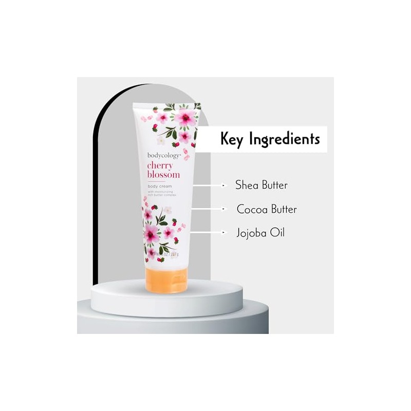 Bodycology Cherry Blossom Moisturizing Body Cream para Mujer, 8 Oz/227