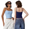 QINSEN Women's Basic Solid Cami Undershirt Spaghetti Strap Double Layer
