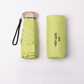 Oarwqvi Compact Travel Umbrella, 5.4 Inches Folding, UV Protection UPF 50+, Wind Resistant, 5 Colors (green)