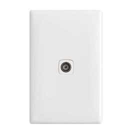 HPM Linea 1 Gang 75 Ohm Coaxial TV Outlet, White