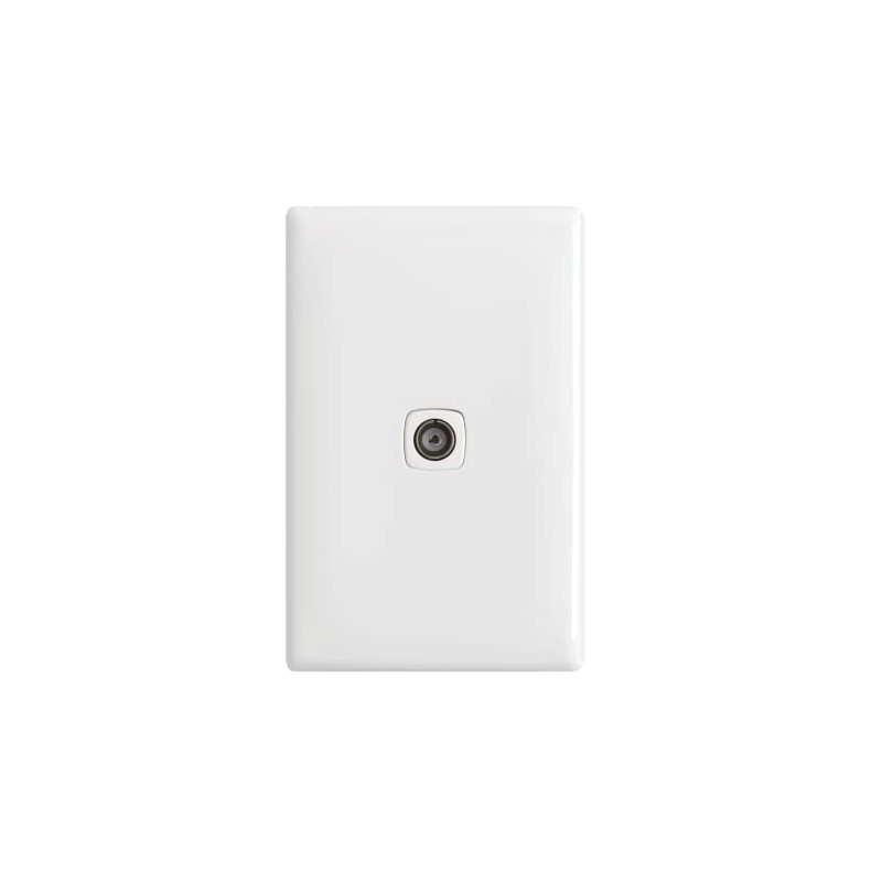 HPM Linea 1 Gang 75 Ohm Coaxial TV Outlet, White