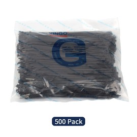 XINGO Black Cable Ties Pack of 500, 200mm x 3.6mm, Premium Nylon Durable Zip Ties, Self-Locking UV Resistant Nylon Plastic Wire Ties for Indoor and Outdoor