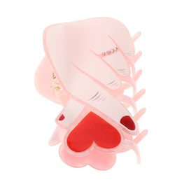 FOMIYES Heart Hair Claw Clips for Women Romantic Acrylic Heart Shaped Hair Accessories Strong Hold Jaw Clips for Valentine's Day Weddings and Daily Hairstyles