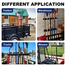 Cabtherlyn Landscape Hand Tool Rack for Truck Trailer, Vertical Hand Rack for Landscaping, Garage or Shed Walls Holds, 6 Tools for Shovels,Rakes,Hoes (BLACK)