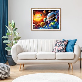 AIRDEA 5D Space Planets Diamond Painting Kits, Universe DIY Full Drill Crystal Rhinestone Painting Art Kits, Embroidery Painting Art Picture Crafts for Home Wall Decor 40x30cm