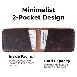Bandera Folded 2-Pocket Leather Wallet (Espresso)
