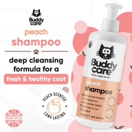 Buddycare Peach Cat Shampoo - Deep Cleansing Shampoo for Cats - Fruity Scented - with Aloe Vera and B5 (16.90oz)
