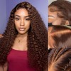 SENSAIRUITE Chocolate Brown Deep Wave Lace Front Wigs Human Hair