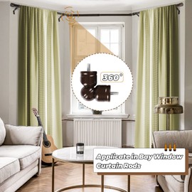 HOTOZON Adjustable Corner Connector for 1 Inch and 7/8 Inch Diameter Curtain Rod, 2 Pack Superior Elbow Connectors for Corner and Bay Window Curtain Rods, Antique Bronze