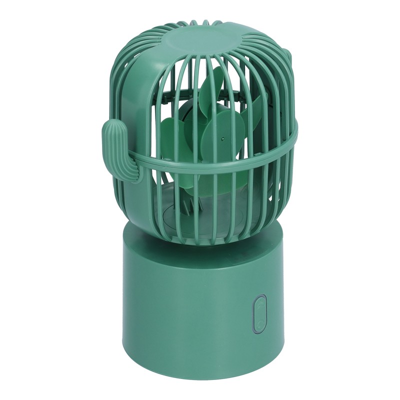 Mini Fan Cactus Shape Shaking Head Low Noise USB Charging