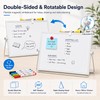 Foldable Desktop Magnetic Whiteboard 20x30 cm, Double Sided Dry Erase