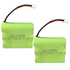 GLEPOWEER 7.2V 2600mAh Battery Compatible with 2gig BATT1X BATT2X BATT1 GC2 2GIG-CNTRL2 2GIG-CP2 GCKIT311 Go Control Panel Security System Alarm 6MR2600AAY4Z (2 Pack)