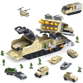 Military Toy Tank Playset with Combat Vehicles，Panzer，Helicopter，Army Men Soldiers, Army Tank Car Toy for Toddlers Kids Boys Girls 3 4 5 6 7 8 Years Old