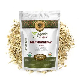 Organic Way Marshmallow Root | Herbal Tea (Althaea officinalis) Cut & Sifted - European Wild-Harvest | Organic & Kosher Certified | Non GMO & USDA Certified | Origin - Albania (1/4LBS / 4Oz)