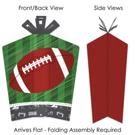 Big Dot of Happiness End Zone - Football - Table Decorations - Baby Shower or Birthday Party Fold and Flare Centerpieces - 10 Count