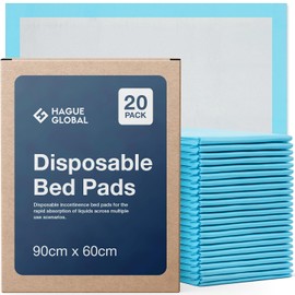 20 x ESSENTIAL Incontinence Bed Pads 60 x 90 CM | Large Disposable Incontinence Pads | Ultra Absorbency Incontinence Bed Sheets For Adults, Children & Babies | 1,200 ML Capacity