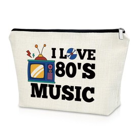 Sazuwu 80s Music Lover Gifts Makeup Bag Birthday Gifts for Music Teacher Music Gifts for Music Lovers Cosmetic Bag Music Themed Gifts for Adults Musician Gifts for Women Music Related Gifts