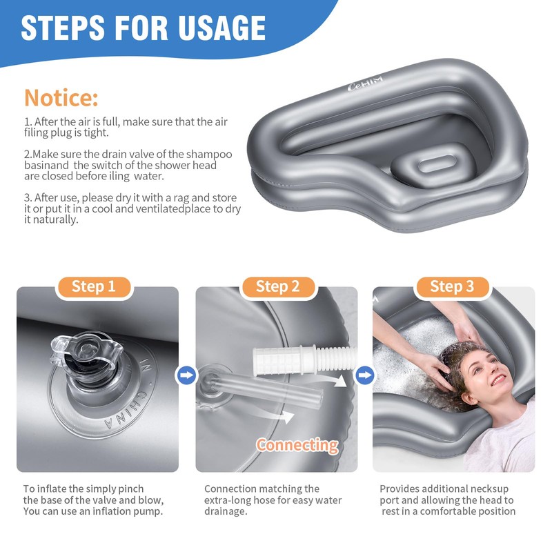 ​Portable Inflatable Shampoo Basin for Bedridden & Elderly - Zero