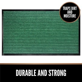 Gorilla Grip Original Low Profile Rubber Door Mat, 35x23, Heavy Duty, Durable Doormat for Indoor and Outdoor, Waterproof, Easy Clean, Home Rug Mats for Entry, Patio, Busy Areas, Green