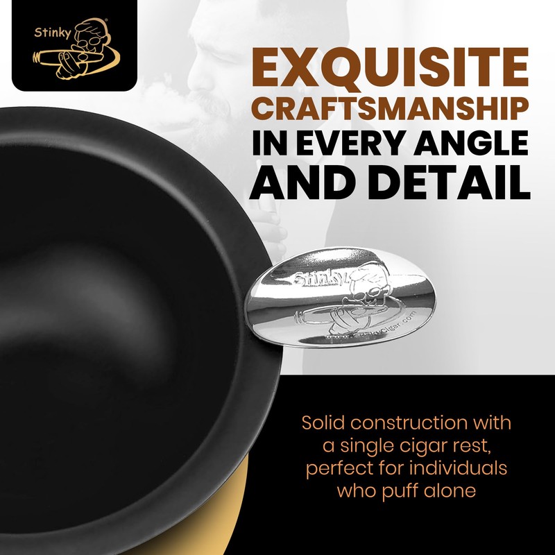 Stinky Cigar Personal Size Ashtray with 1 Stirrup, Wind Resistant