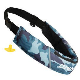 Owntop Inflatable Swim Jacket with CO2 Cylinder, Low Profile Manual Swim Vest Belt Pack for Kayak, Fishing, Paddle Sports, Camo Blue