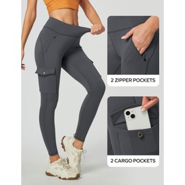 Ewedoos Leggings with Pockets Waterproof Leggings for Women Tummy Control UPF50+ Hiking Pants Outdoor Workout Yoga Pants