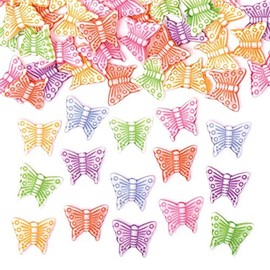 Baker Ross FE303 Butterfly Kids Craft Beads - Pack of 400, Multi Coloured Embellishments for Children's Jewellery Making, Arts Crafts and Crafting Activities