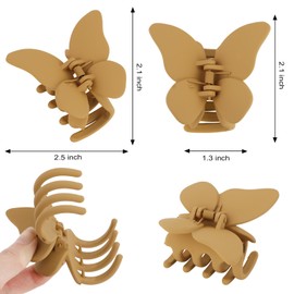 Oblihumoy Butterfly Hair Clips Butterfly Clips for Hair Large Hair Claw Clips, 4Pcs Ponytail Holder Non-slip Accessories for Women