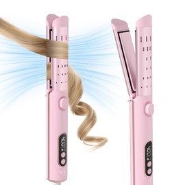 NOVUS Airflow Curling Iron for Lasting Curls - Ceramic Flat Iron Hair Straightener and Curler 2 in 1, Anti-Scald Curling Wand 1.25 Inch with 360° Cool Air, 4 Temps & Auto Shutdown, for Long Short Hair