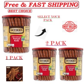Snyder's of Hanover New - Snyder's of Hanover, Old Fashioned Pretzel Rods, 27 Oz, { Select Pack }., - 27 Oz (Pack of 2)