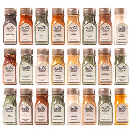 iSpice 24-Pack Gourmet Spice Set - Ultimate Spice, Seasoning Collection for Cooking (Kitchen Fusion)