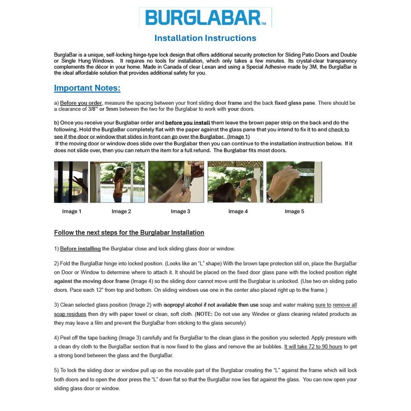 Burglabar 2 Pack Additional Security for Sliding Patio Doors,Sliding Glass