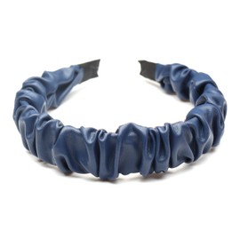 QinGoo Leather Pleated Headband Headbands Hair Accessories Headpiece Elegant Hair Accessory 1 Piece (Navy)