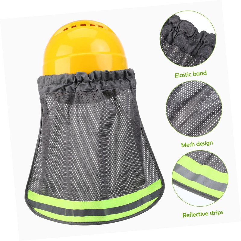 Operitacx 5pcs Breathable Hard Hat Neck Shade Reflective Mesh Sun