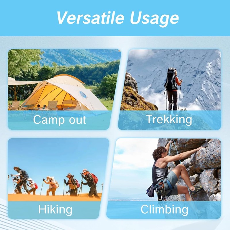 NIIIYTYB 3 Pcs Backpack with Trekking Pole Holder Adjustable Bungee