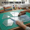 4 Pcs Quilting Ruler Set, 60 Degree Triangle and Diamond,